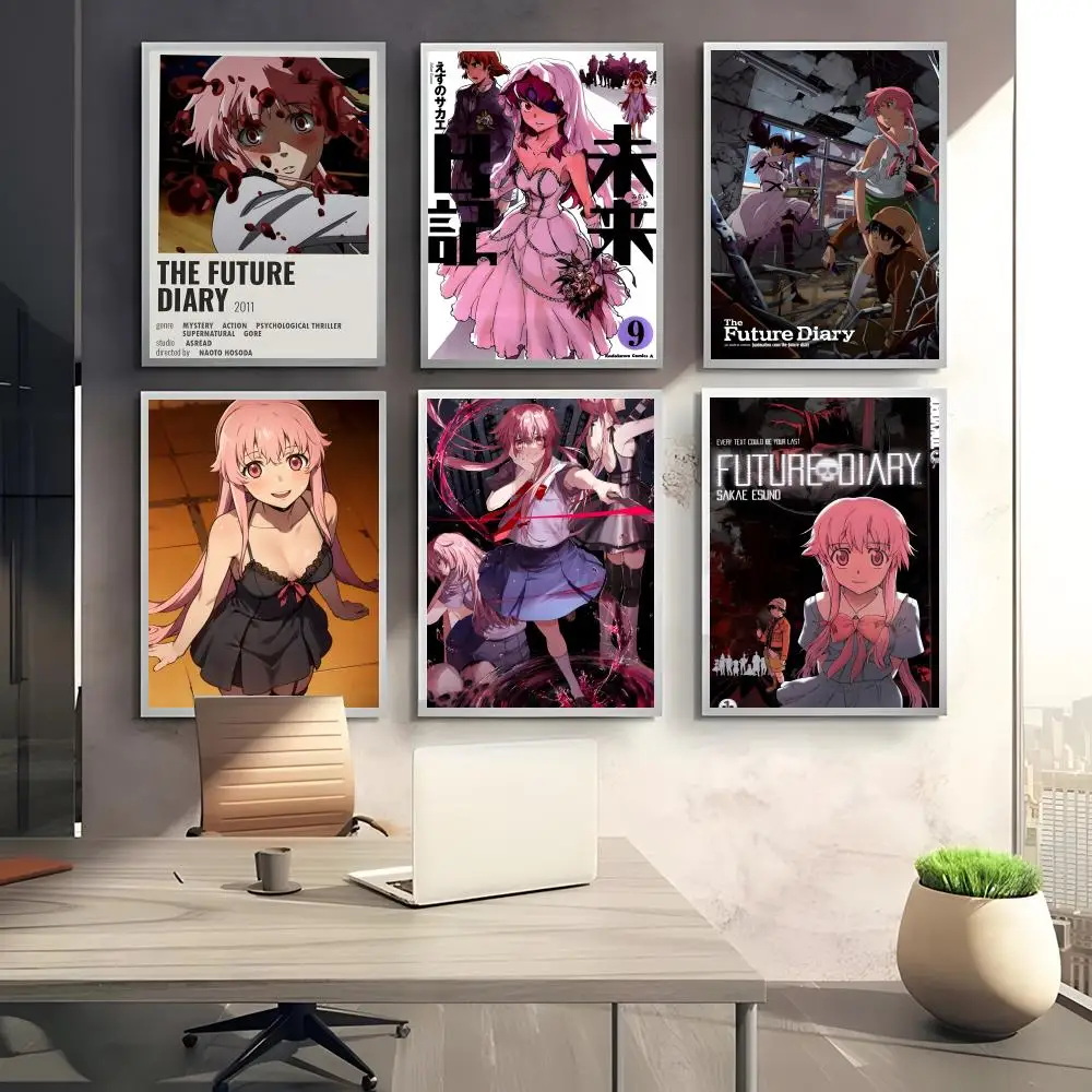 M_Mirai Nikki Future D-Diary Poster Sticky Waterproof Coffee House Bar Room Wall Decor Gift