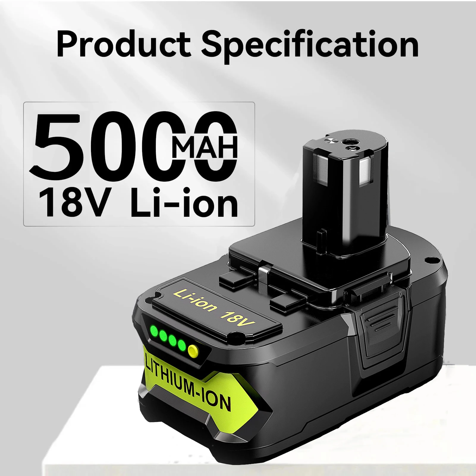 1/2/4개 5.0AH 고용량 P108 배터리, 라이오비 18V P102 P104 P105 P107 P109 P122 호환, 라이오비 18볼트 공구 배터리 핀