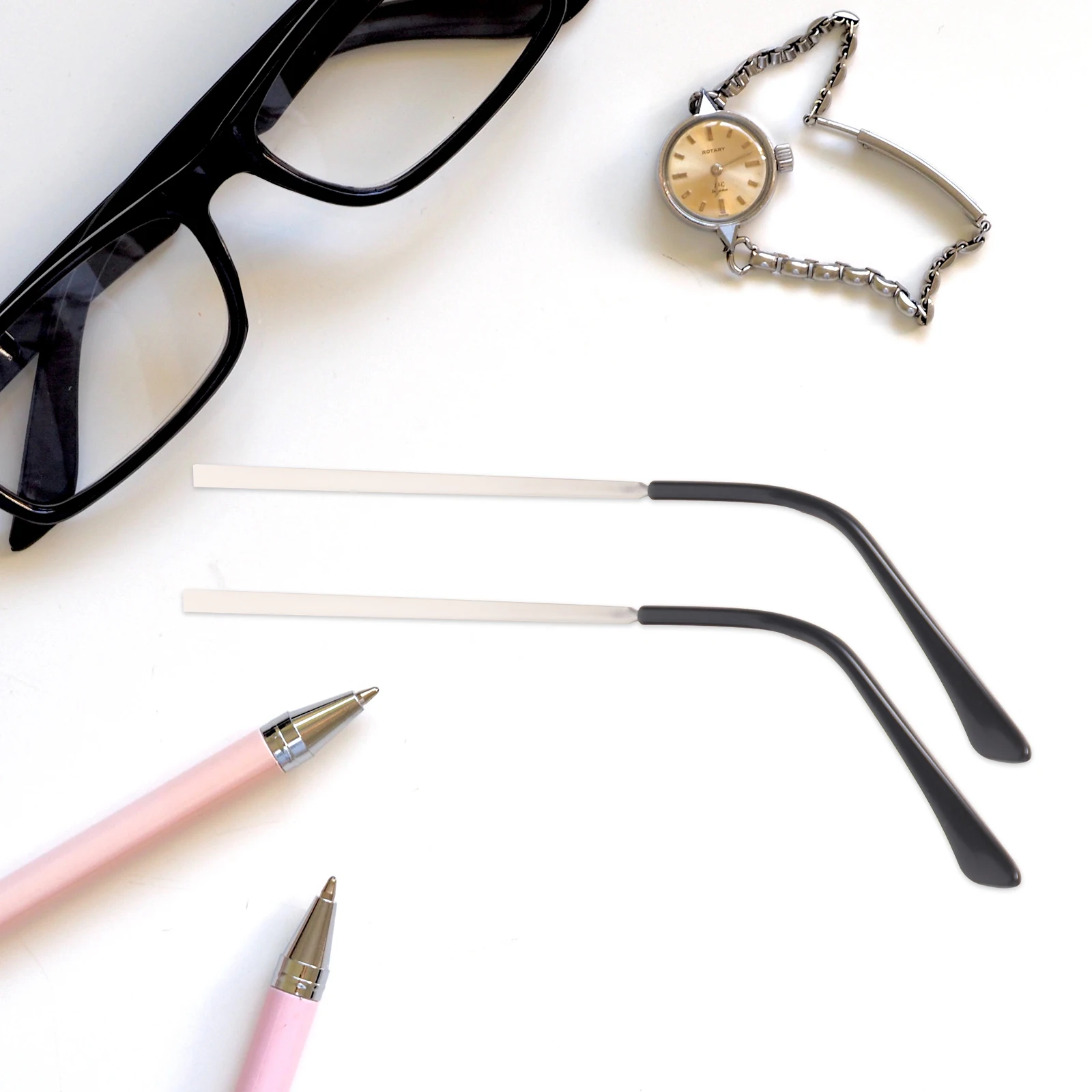 

Metal Plastic Eyeglasses Accessories Durable Replacement Temple Arms Legs for Glasses Sunglasses Repair Kit Silver Color