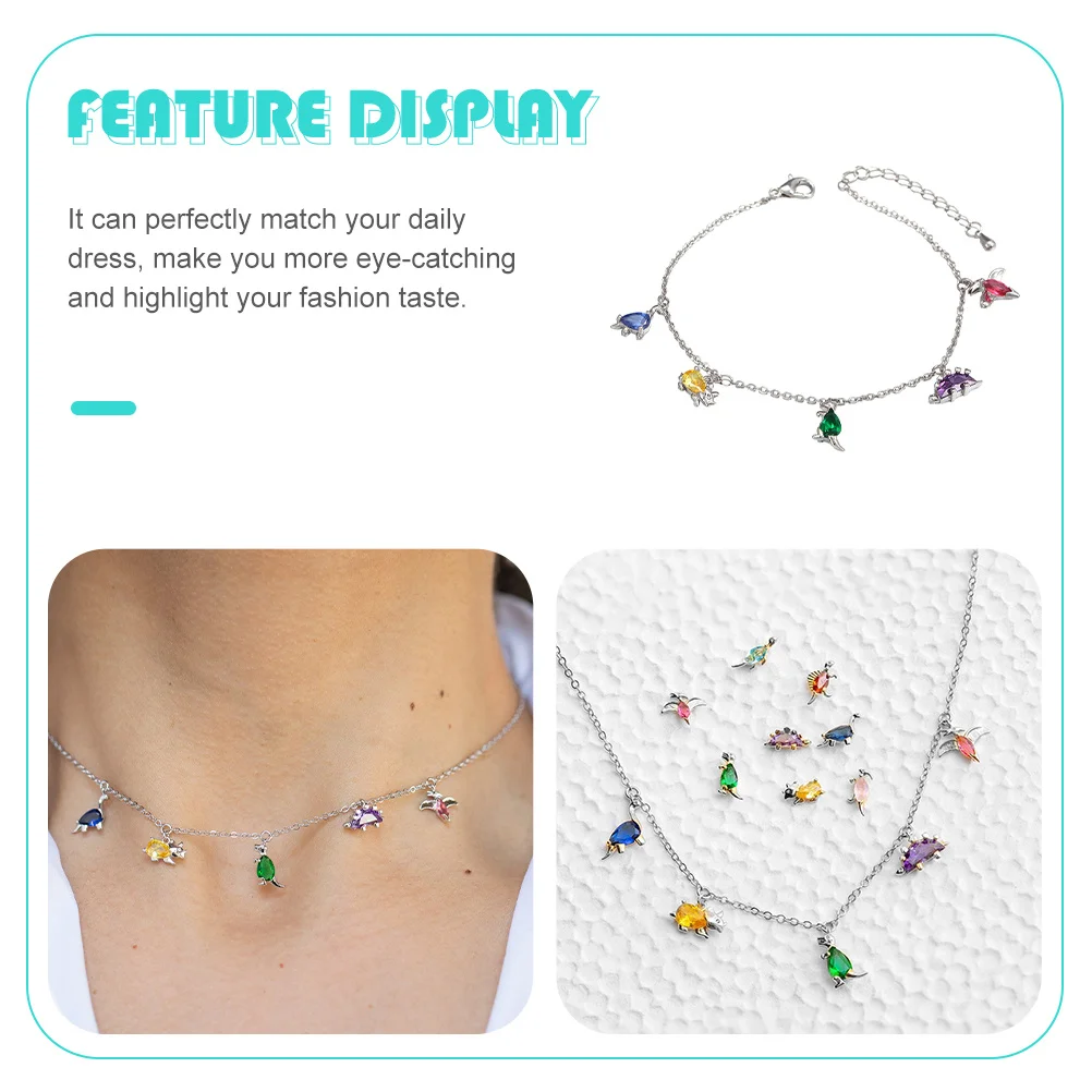 

Dinosaur Necklace Zircon Neck Pendant Stylish Clavicle Gift for Her Women Necklace Neck Pendant