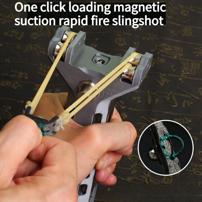 High-precision One Click Automatic Loading Slingshot for Outdoor Competitive 3D Printing Rapid Fire Continuous Firing Slingshot