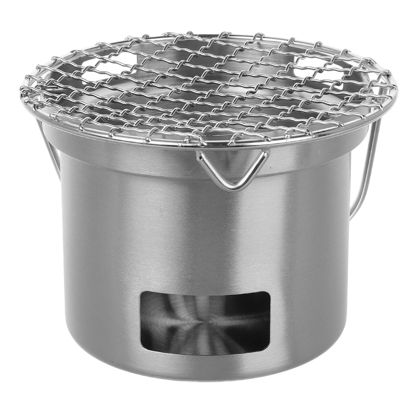 

3pcs Stainless Steel Grill Portable Camping Stove Compact Charcoal Cooker Outdoor Charcoal Camping Stove Indoor Teapot Fireplace
