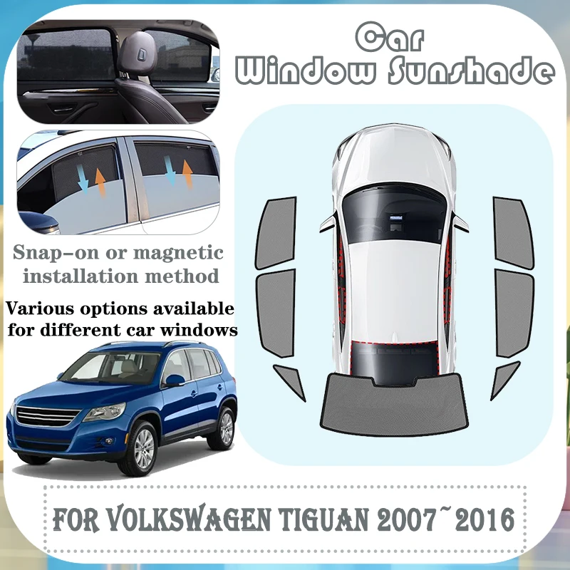 

For VW Volkswagen Tiguan 1st Gen MK1 2007~2016 Custom Car Window Sunshade Magnetic Curtain Mesh Front Windshield Frame Curtain