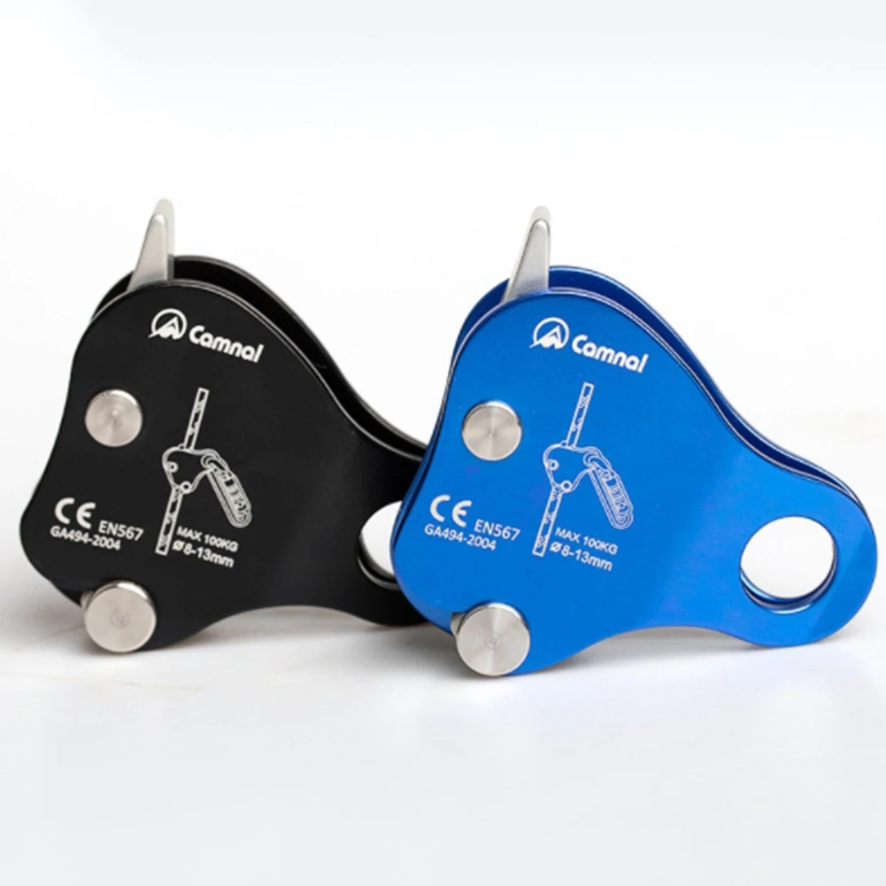 CAMNAL Safety Climbing Protective Ascender 220LB Climbing Protective Device Rope Grip Outdoor Climbing Rigging 8-13MM Rope,Blue