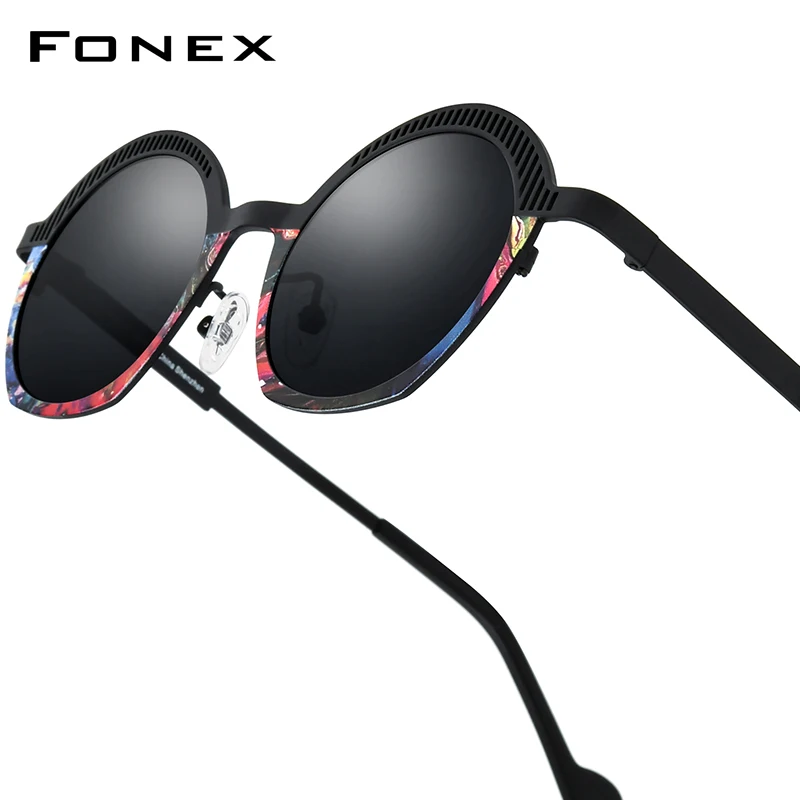 FONEX Titanium Sunglasses For Women 2026 New Trendy Brand Design Men Polarized Sun Glasses High-end Japanese Oval Shades 85926T