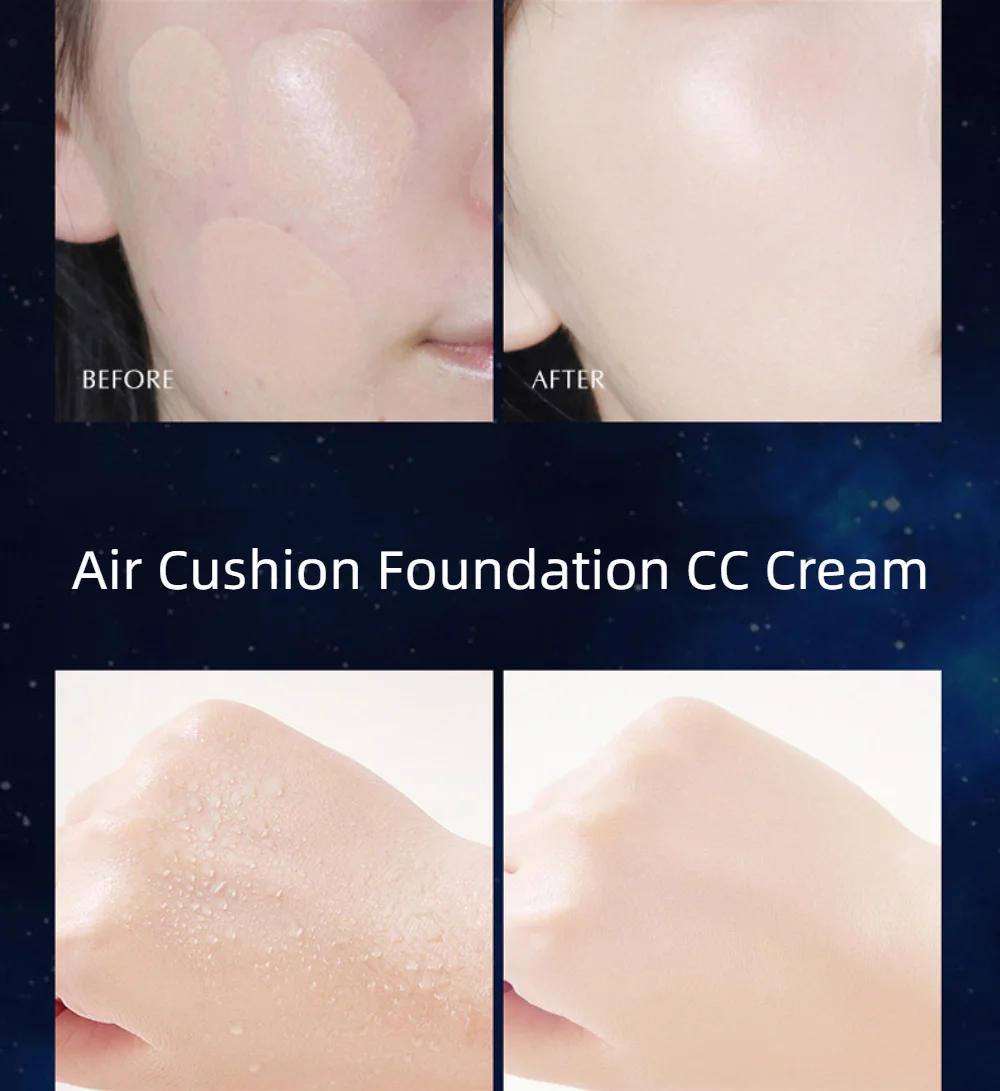 Air Cushion BB Cream Concealer Long Lasting Moisturizing Foundation CC Cream Waterproof Whitening Oil-control Makeup Cosmetics