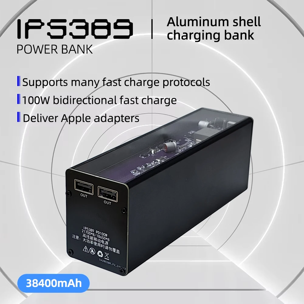 PD100W DIY Power Bank Case Aluminum Shell 40000mah 21700 18650 No Battery No Welding Charge Phone Laptop Two Way Fast Charging