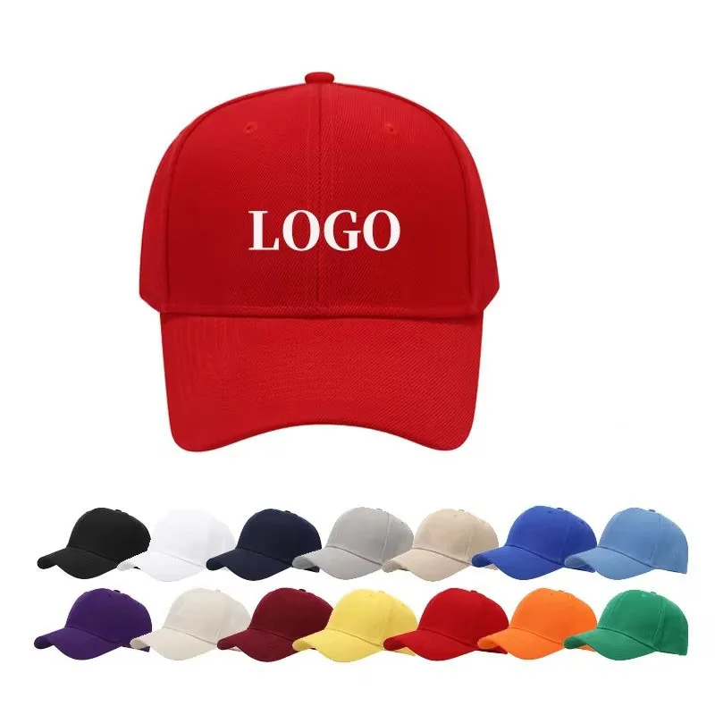 Custom Logo Diy Baseball Cap Unisex Adjustable Men Women Sport Trucker Hat Solid Color Personalized Print Hip Hop Dad Caps