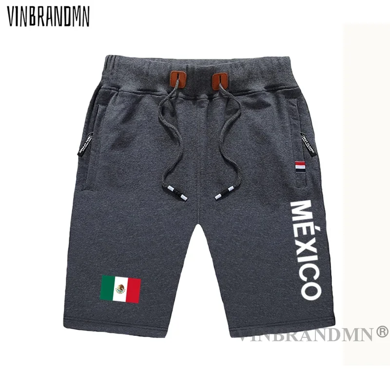 United Mexican States Mexico mens shorts beach new men's board shorts flag workout zipper pocket sweat bodybuilding Pure cotton