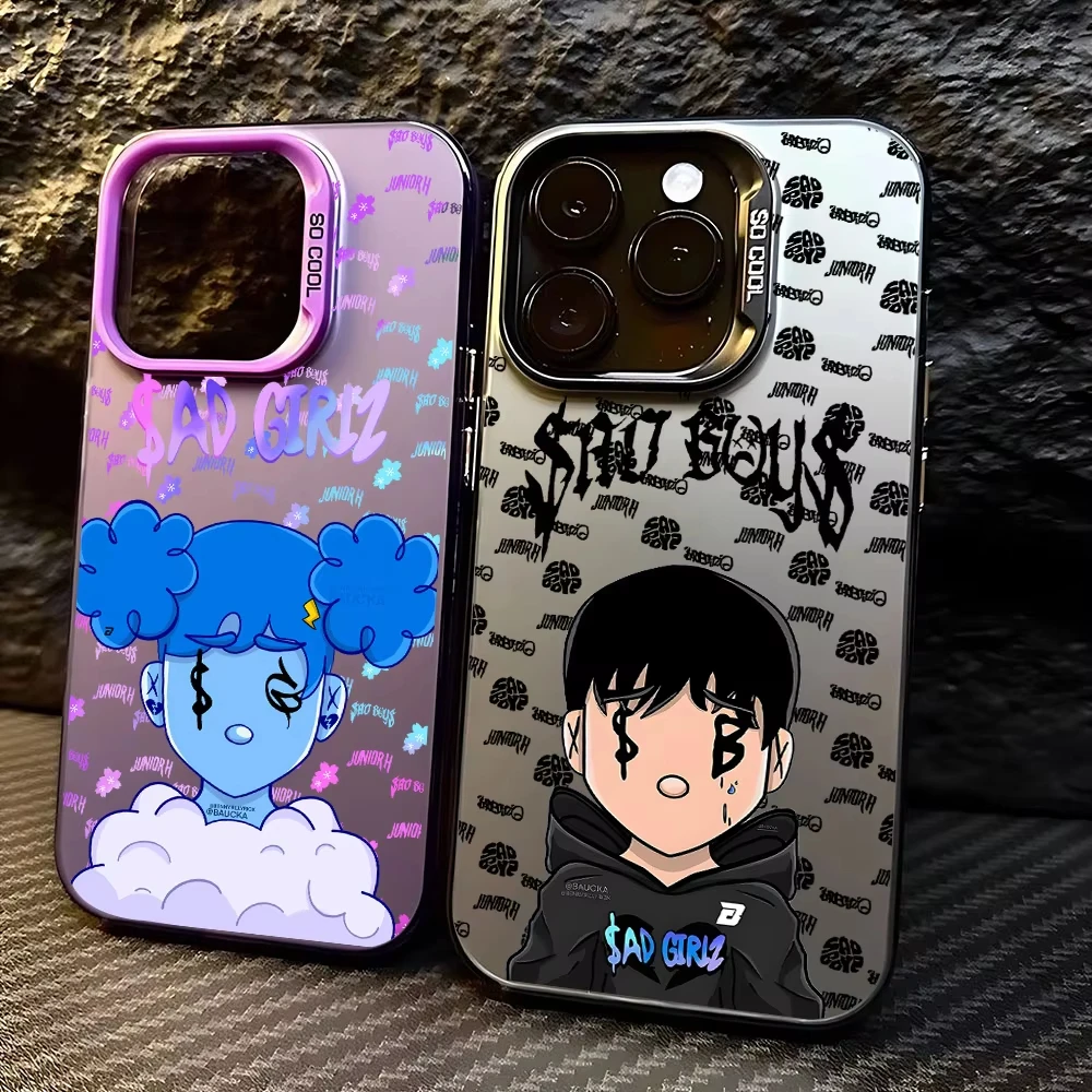 Funda de teléfono de moda para iPhone 17 Air 16e 16 Pro Max 15 14 Plus 13 12 Mini 11 silicona a prueba de golpes j-unior H SAD BOYZ contraportada