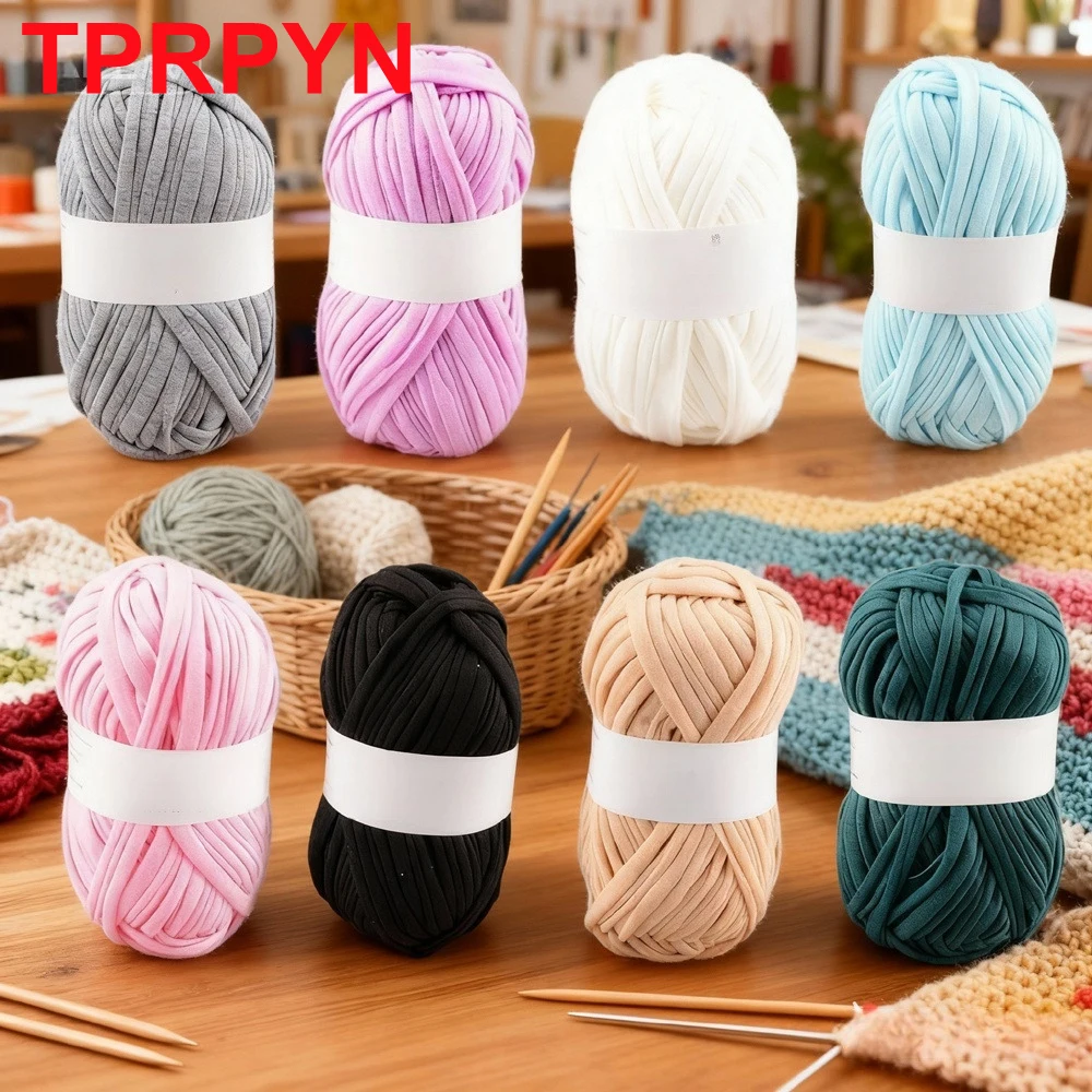1pc 100g Colorful Cloth Yarn for Hand Knitting Thick T-shirt Crocheting yarn Crochet Bag Carpet DIY line DIY Slipper mat threads