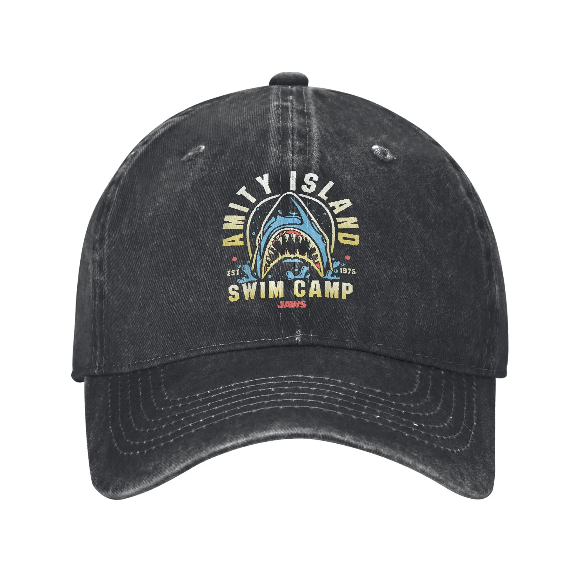 

Бейсбольная кепка Jaws Amity Swim Camp Spring y2k, милая шляпа дальнобойщика, женская и мужская дизайнерская дышащая бейсболка для спортзала на открытом воздухе