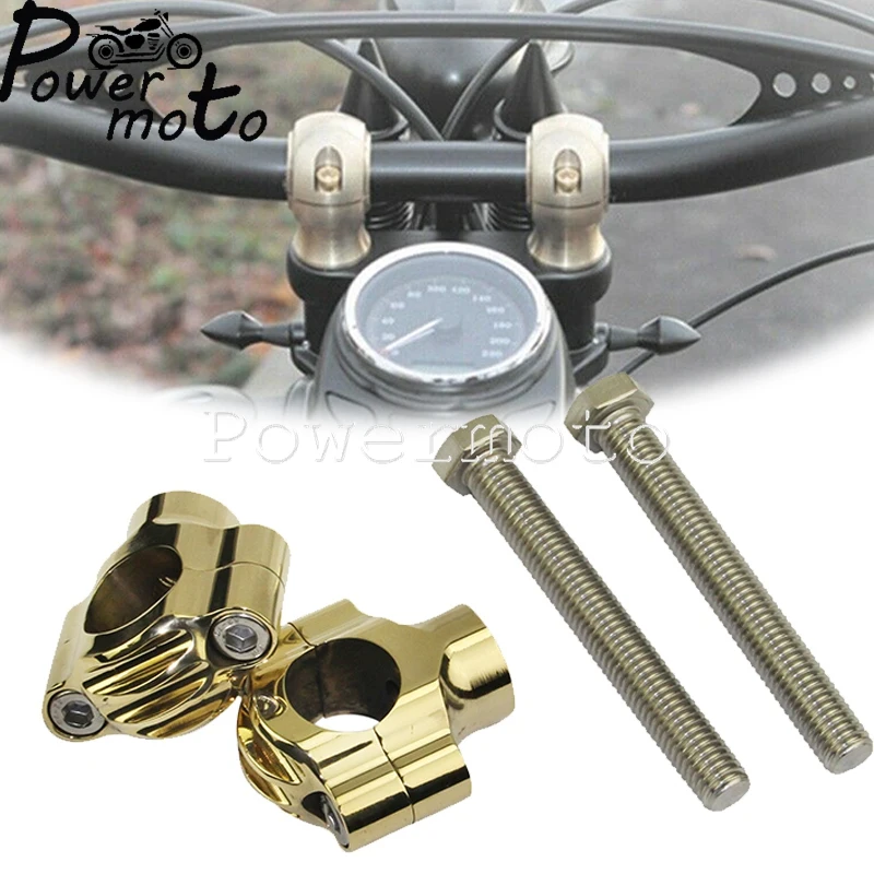 Motorcycle 1 Inch 25mm Handlebar Clamp 2pcs Solid Risers For Honda Yamaha Harley XS650 CB250 XJR1300 Cafe Racer Bobber Chopper