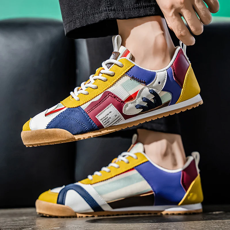 أحذية رياضية كاجوال جديدة للرجال، قابلة للتنفس، مسطحة، خفيفة الوزن ومريحة، أحذية رجالية كبيرة الحجم