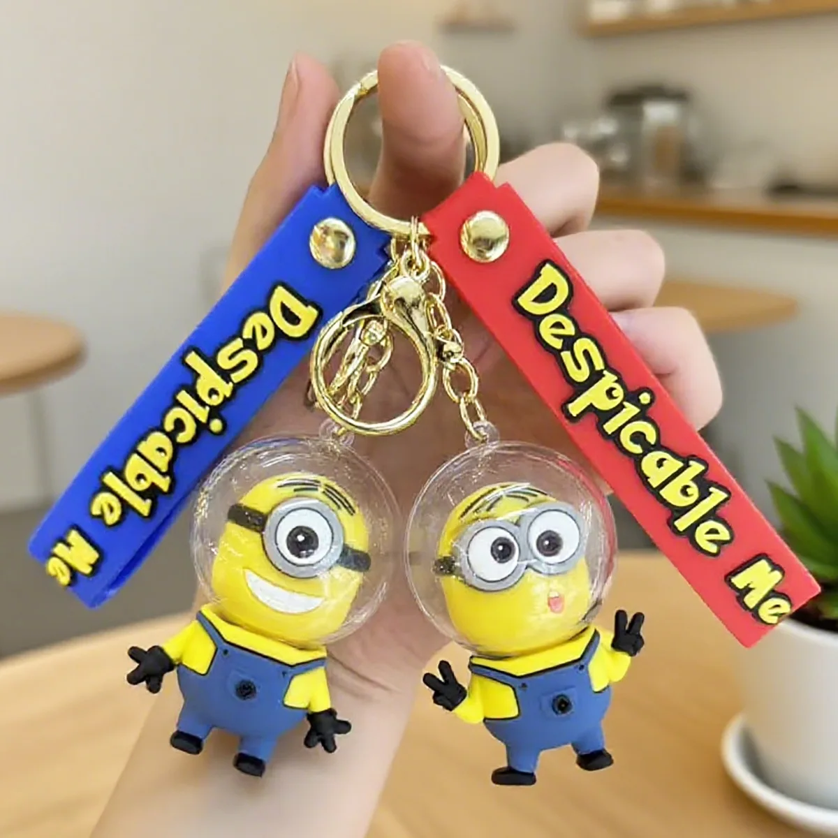 1-3PSC الكرتون الفضاء التوابع المفاتيح أنيمي البضائع سيليكون تمثال رائعتين قلادة زوجين حقيبة يد هدية