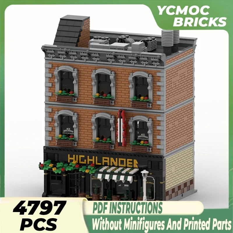 Moc Mattoni da costruzione Street View Modello The Highlander Pub Tecnologia Blocchi modulari Regali Giocattoli per bambini Set fai da te Assemblaggio