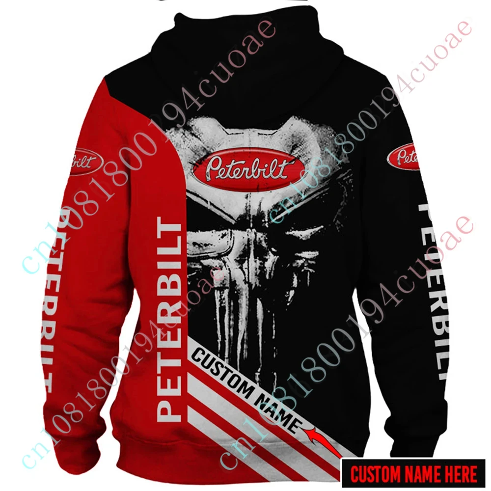 Peterbilt Hoodies For Men Women Casual Oversize Zip Hoodies Unisex Clothing Harajuku Pullover Top Anime Sweatshirt Custom Logo