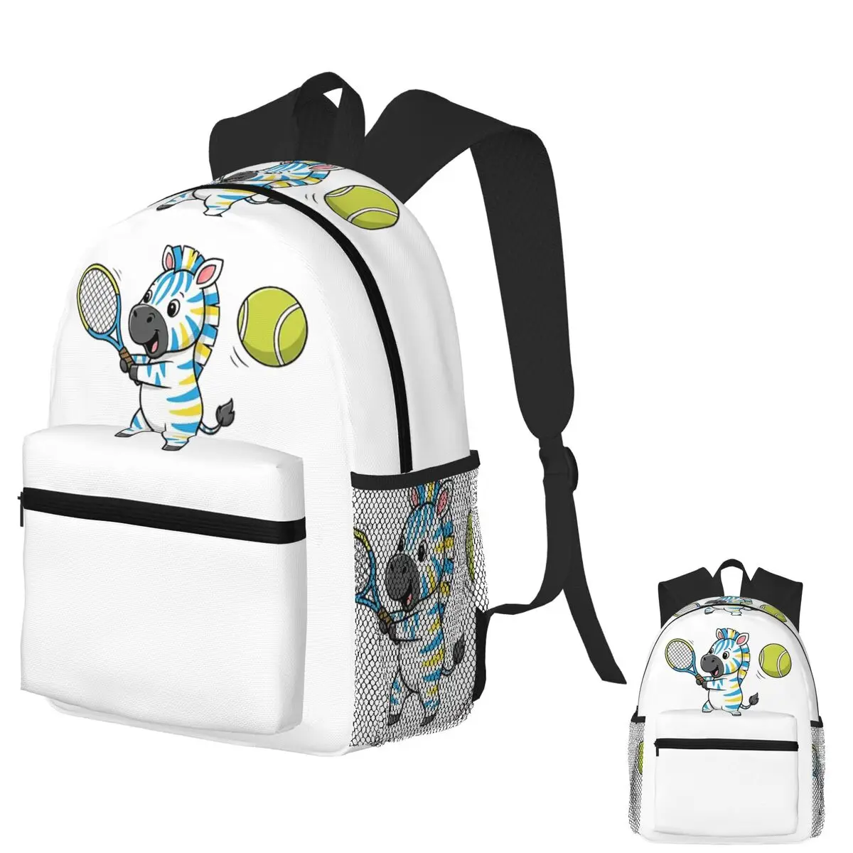

Zebra Tennis Player Student Backpack School Bag Hiking Travel Daypack for Men Women Fashion Bookbag Shoulder Bags