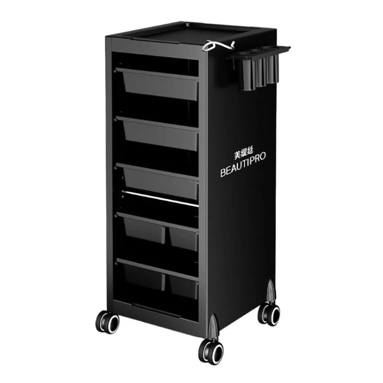 Yicheng Salon Hairdressing Tool Trolley Multi-Compartment Storage Cart Anti-Tangle Design for Barbershop Styling Tools
