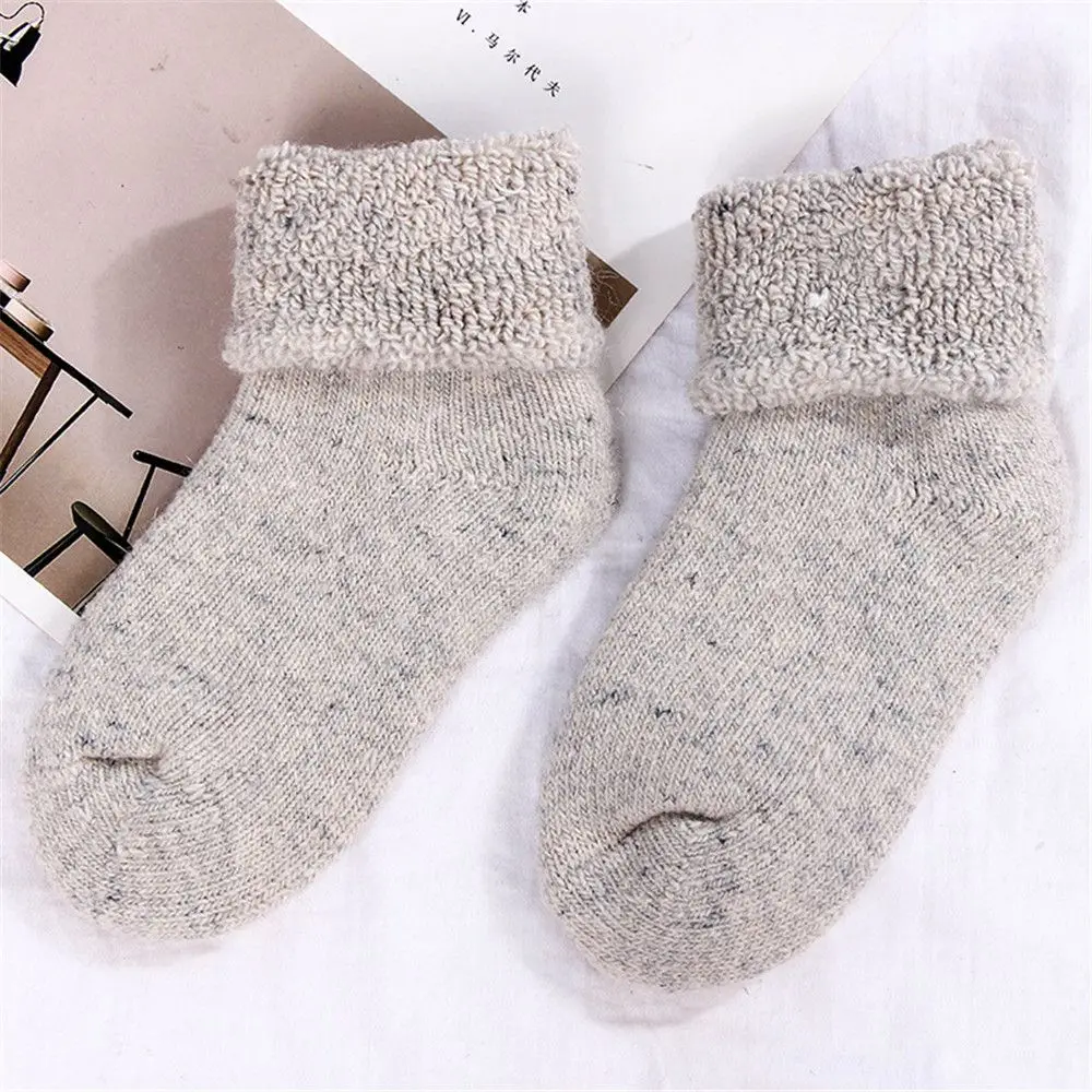 1Pair Real Woolen Thick Baby Kids Socks Winter Soft Warm Socks for Children 0-7 Years Boys Girls Thermal Floor Baby Socks