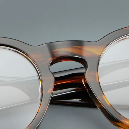 Imagen 2 del producto Montura de gafas con placa Retro para hombres y mujeres, monturas de gafas redondas para hombres y mujeres, montura de gafas graduadas ópticas 8151