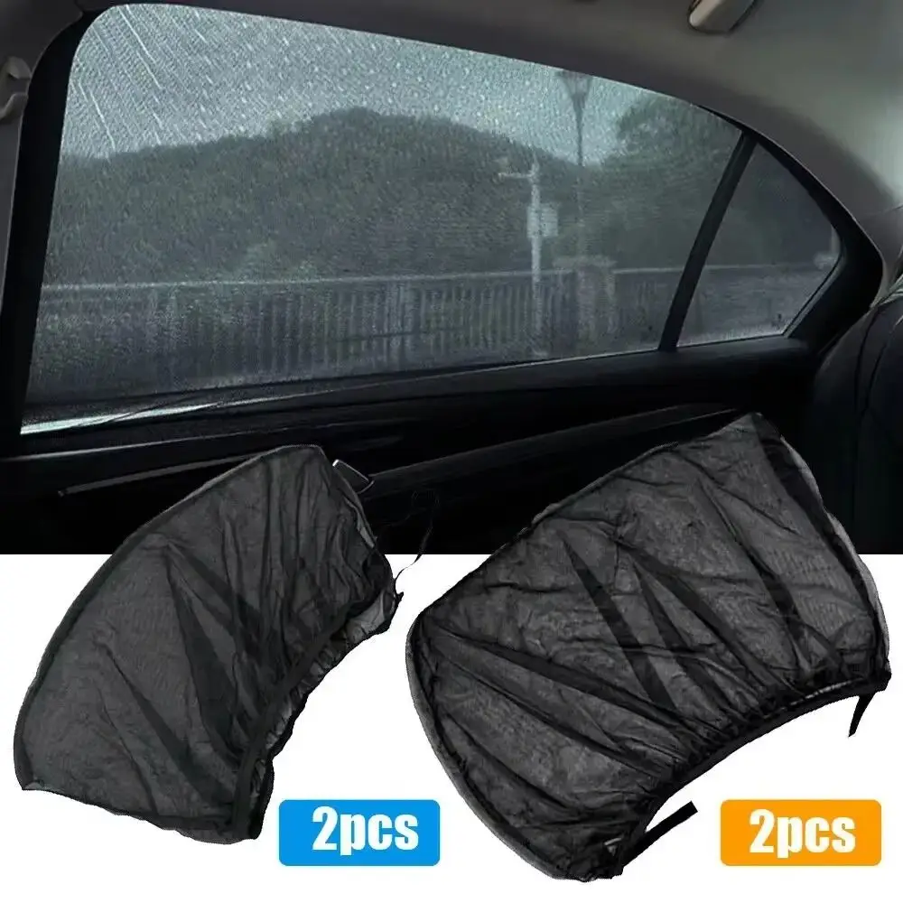 2Pcs Rear/front Car Sunshade Curtains UV Protection Mesh Net SUV Curtains Universal Fit Repellent Mosquito Car Window Sun Visor
