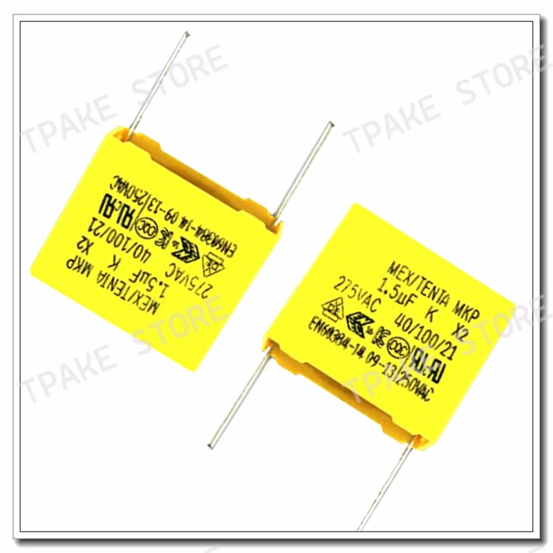 10pcs 275VAC X2 Safety capacitor 275V1.5UF 22mm 155K275V Polypropylene film