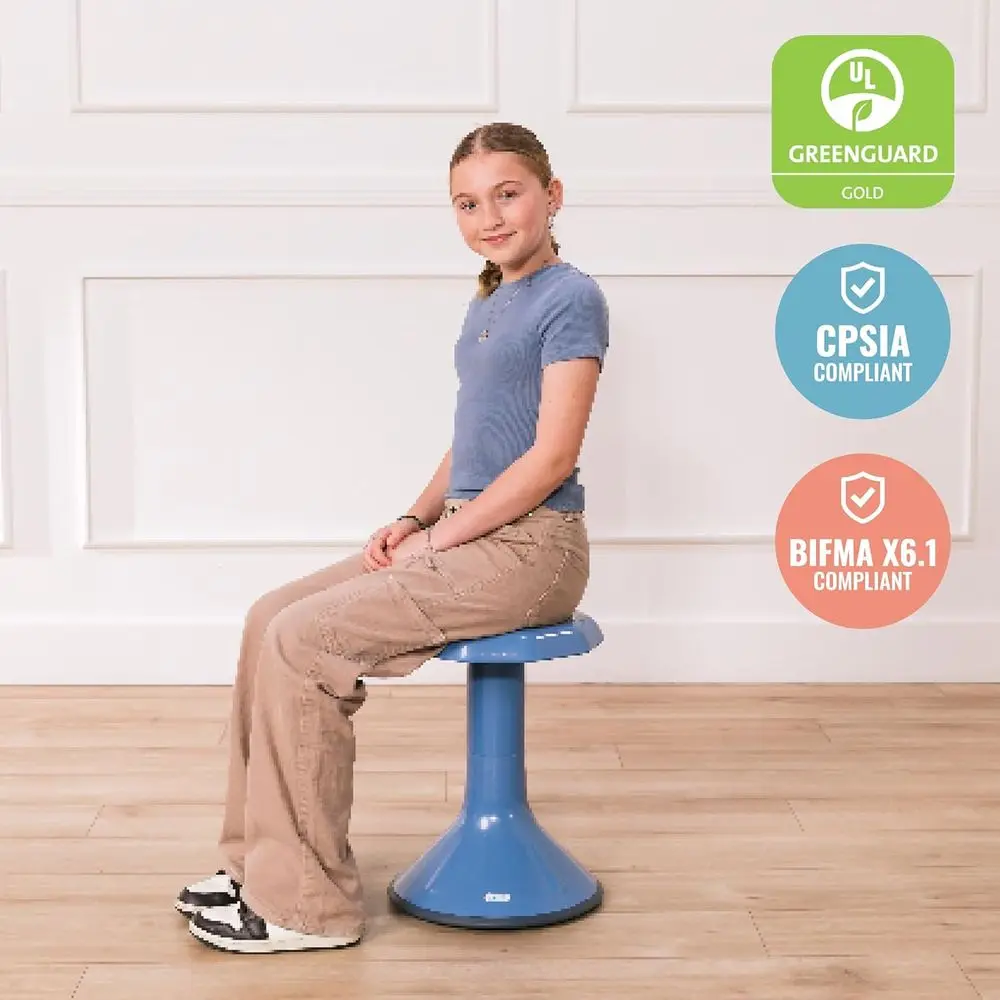 18-Inch Powder Blue ACE Wobble Stool for Active Core Engagement and Flexible Seating