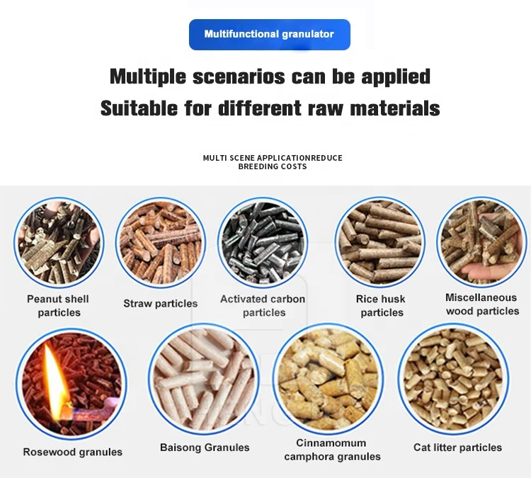 Precio de fábrica, troquel plano pequeño, máquina de pellets de aserrín de madera, fresas de pellets de madera de 200-1000 KG/H para paja de arroz