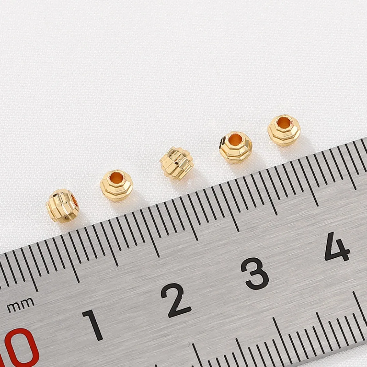14K Gold Plated Color Retention Faceted Laser Spacer Loose Beads DIY Bracelet Necklace Jewelry Findings