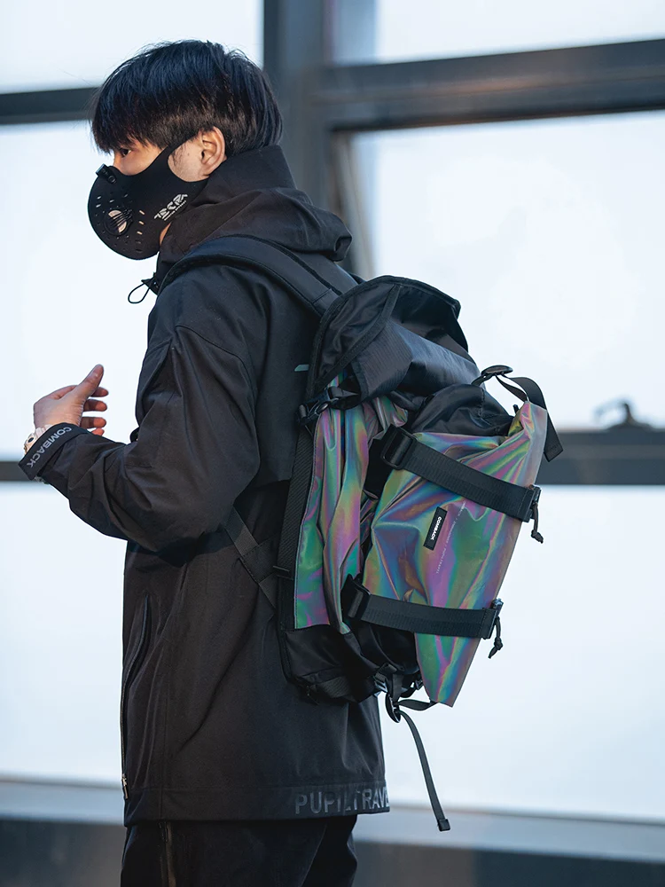 PUPILTRAVEL X ENSHADOWER X COMBACK 20SS crossover special cyberpunk reflect mochila ligera ropa oscura Wasteland Punk