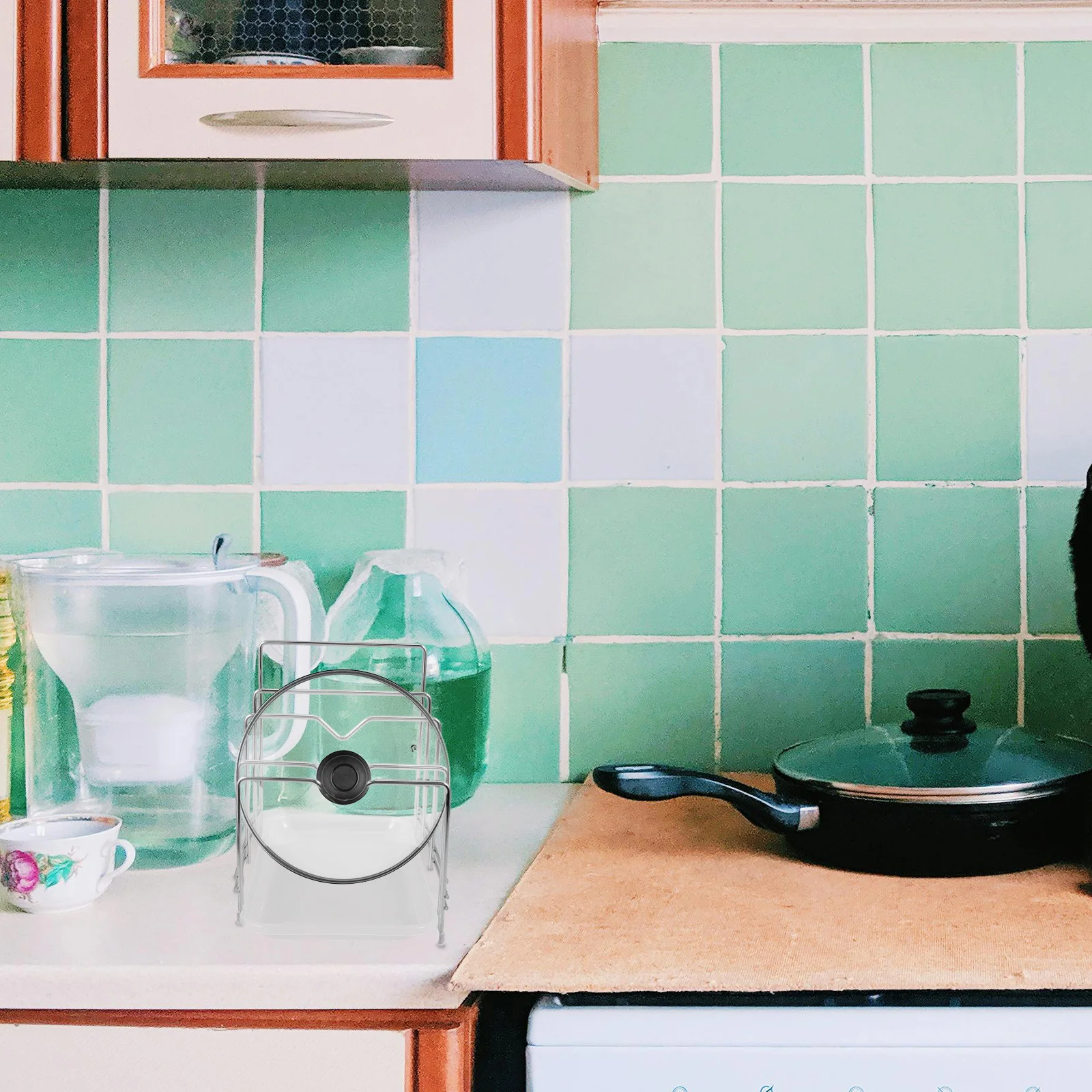 

Cutting Board Rack Stainless Steel Chopping Board Holder With Water Tray Pot Lid Organizer Kitchen Storage Stand Drying