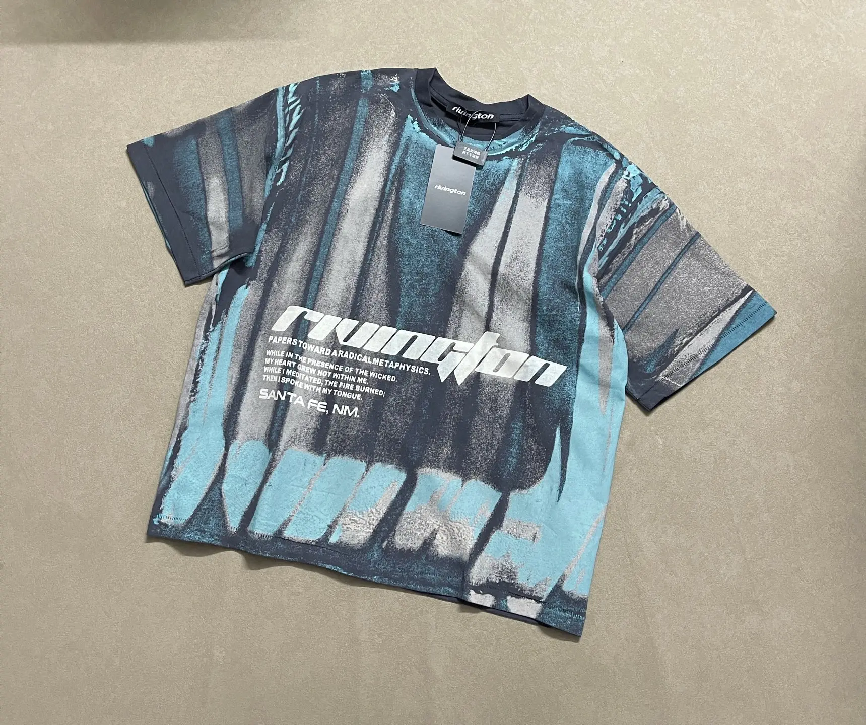 Washed RRR123 Gradient Industrial Style Abstract Graffiti T Shirt Men Women High Quality RRR-123 Tee Tops T-Shirt