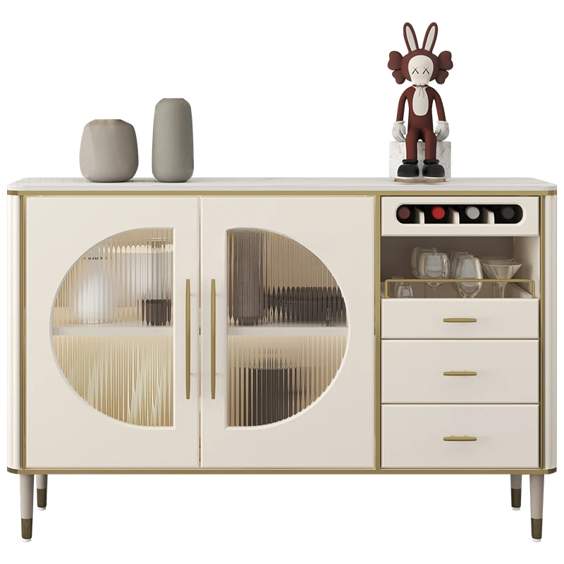 Italian-Style Light Luxury Creative Sideboard Narrow Tea Cabinet Wall-Mounted Multi-Functional Storage Cabinet