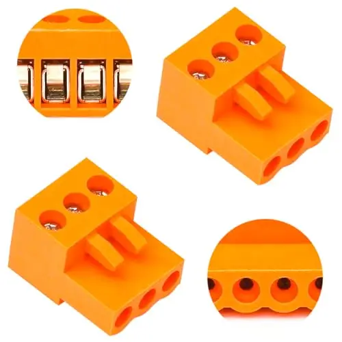 

3.96mm Connector 3 Pin Phoenix Connector HT396K HT3.96K HT3.96V HT3.96R Orange PCB Screw Terminal Block (5Pcs 3.96M-3Pin)