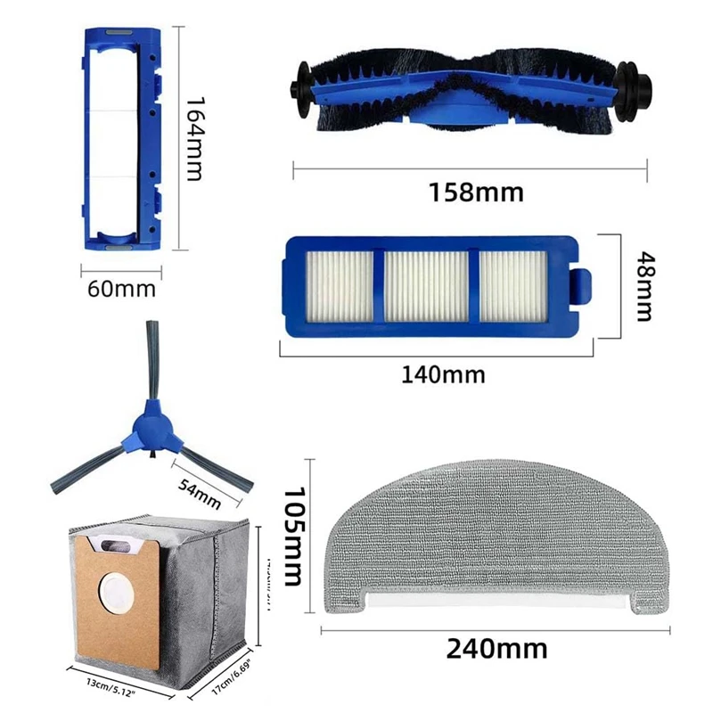 Główna szczotka rolkowa, osłona pędzla, filtry, woreczek pyłowy do Eufy Robovac Clean G40 Hybrid + wymiana odkurzacz samochodowy