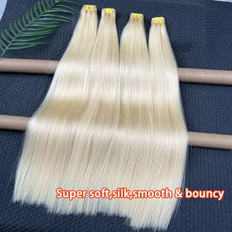 

# Наборы натуральных вьетнамских волос 613 блонд, двойной вытяжки, идеально прямые, 100% человеческие волосы, 1/3/4 шт., 14-28 дюймов