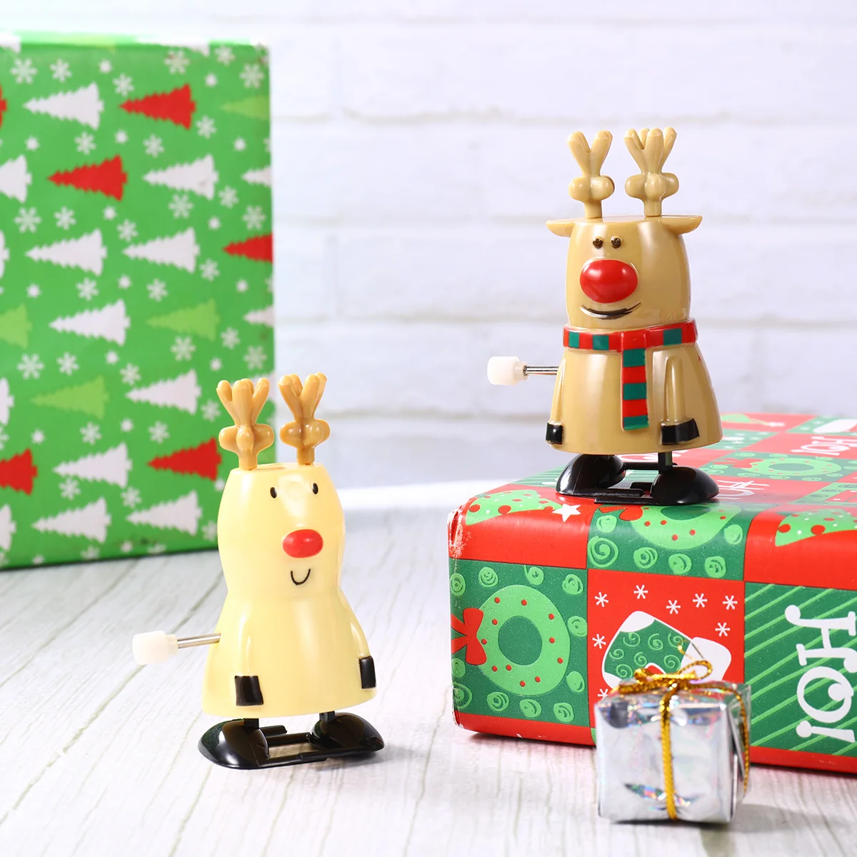 คริสต์มาสไขลานของเล่นซานตาคลอส Wind-up Reindeer Bulk Party โปรดปราน Elk เด็ก