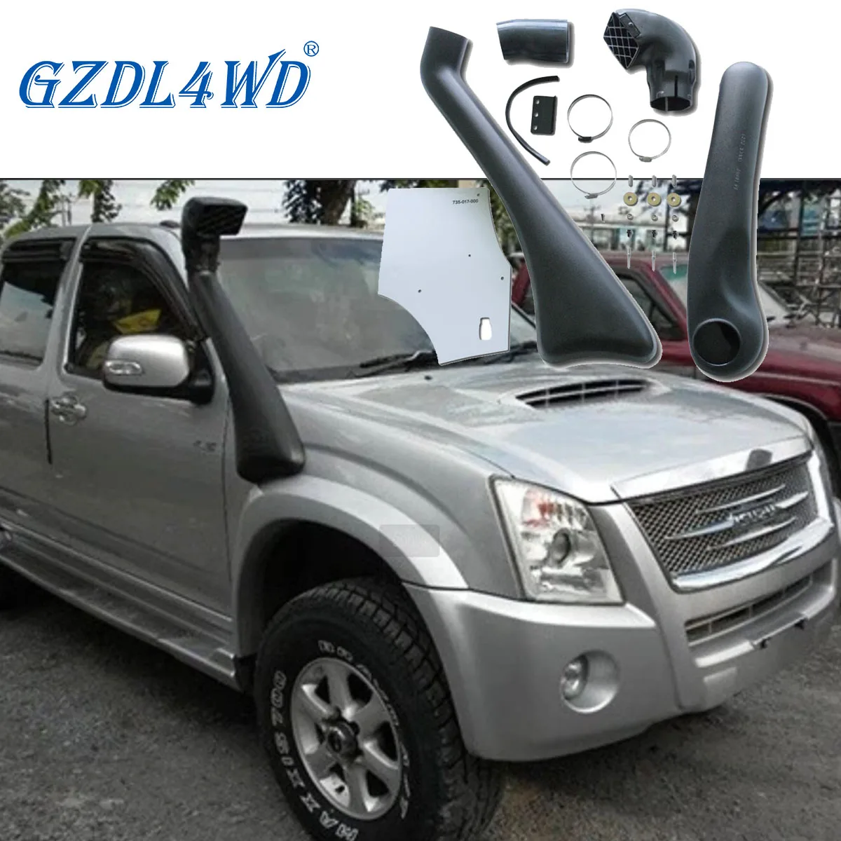 GZDL4WD 4X4 OFFROAD PICKUP AIR INTAKLE Snorkel Kit For D-Max 2009-2012