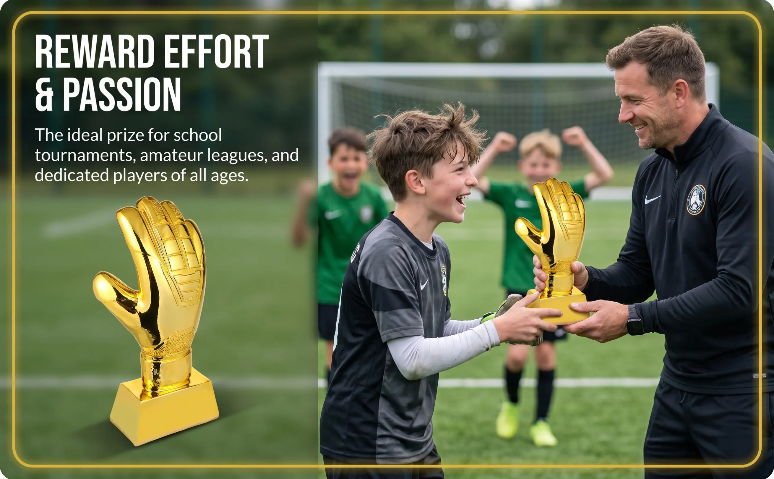 Goalkeeper Glove Trophy Decorative Exquisite Soccer Award Trophy for School Events Party Gifts Competition Prizes Sports Day