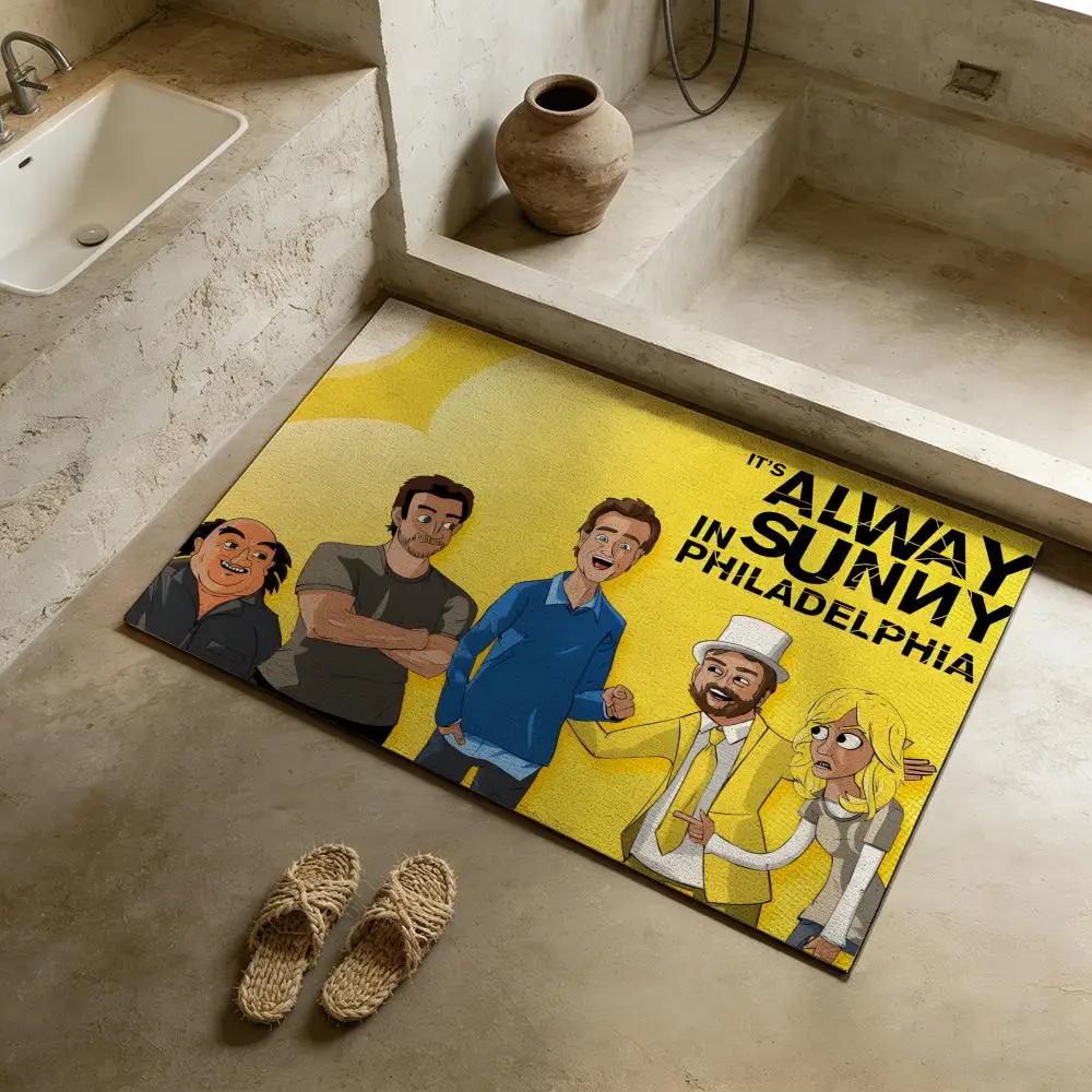 Floor Mat Diatomite Bath Mat, Quick-Drying Non-Slip Absorbent Mat, Washable Home Floor Ma I-It's Always Sunny in Philadelphia