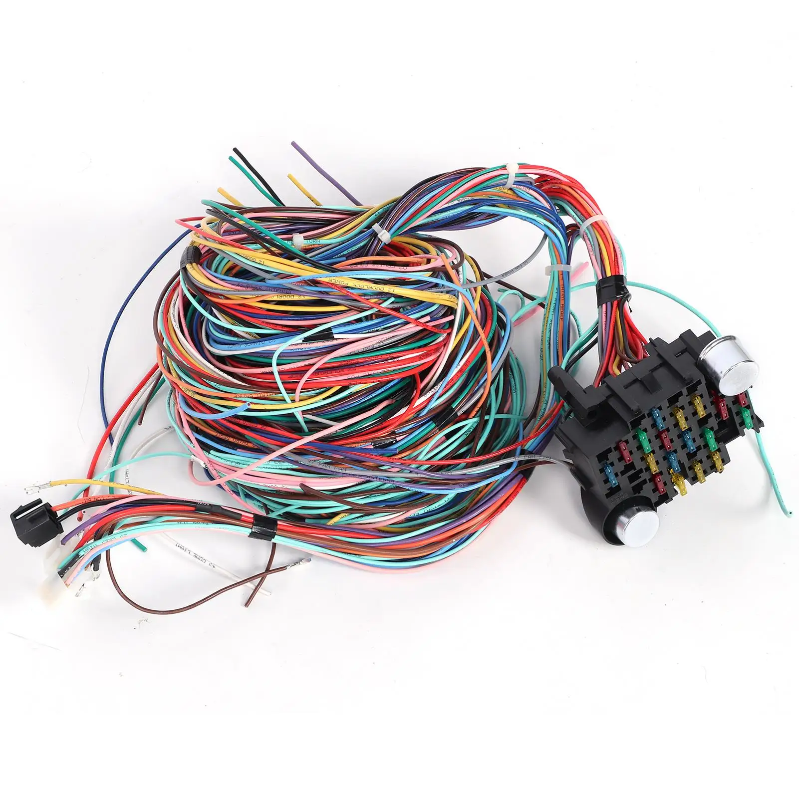 

Universal 12V 21 Circuit Wiring Harness Kit for Cars, Trucks, RVs & Motorhomes - Complete Accessory