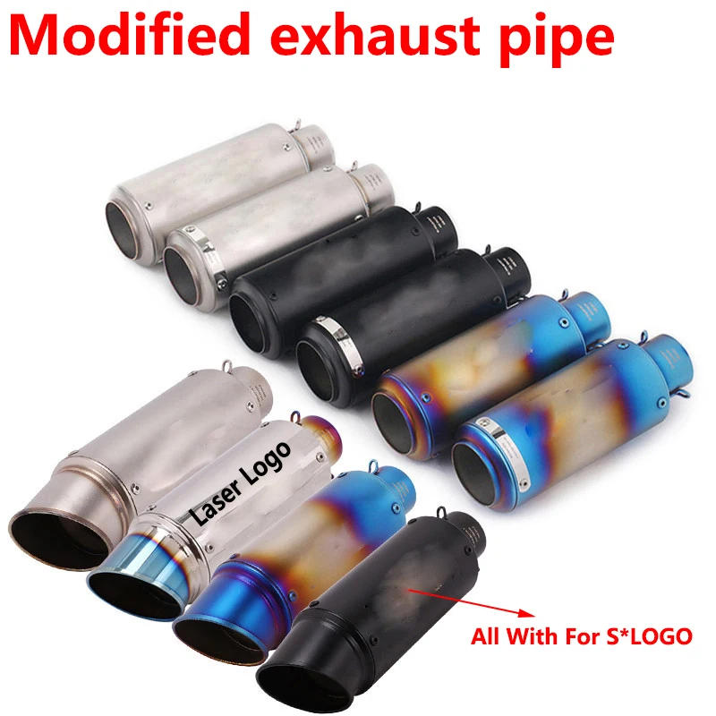 51/60mm sc Universal Carbon Fiber Motorcycle Exhaust Pipe Pass-through Exhaust Pipe for Racing Motorcycle GP-project Modify Part