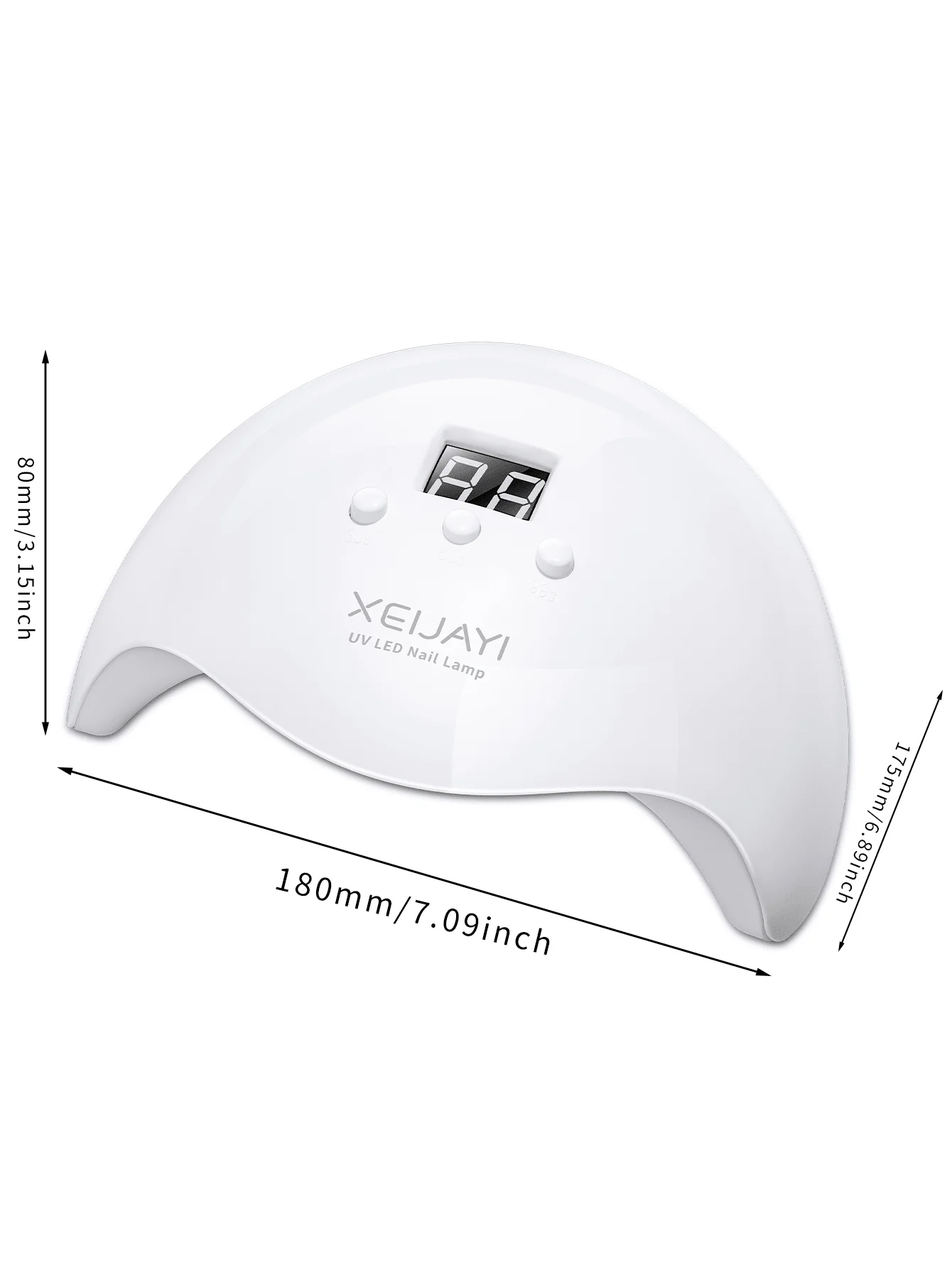 XEIJAYI 1 st witte UV LED-nagellamp 20 lampkralen, nageldroger gellaklicht, UV-nagellamp met 3 timerinstellingen LED-droger