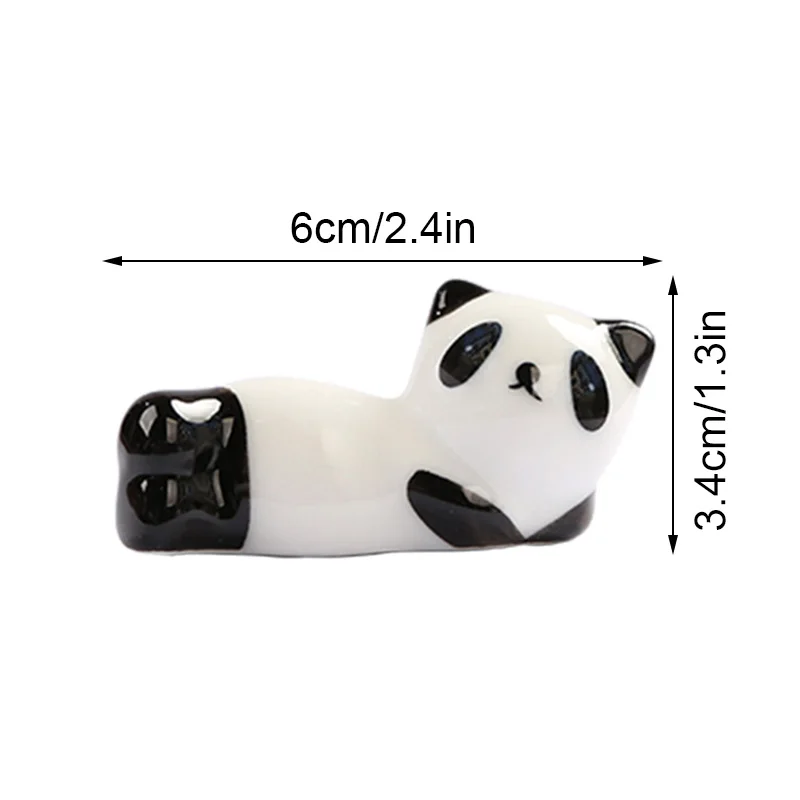 Chinese Style Cute Cartoon Panda Shaped Chopstick Rest Ceramic Chopstick Holder Stand Kitchen Supplies Tableware Utensil