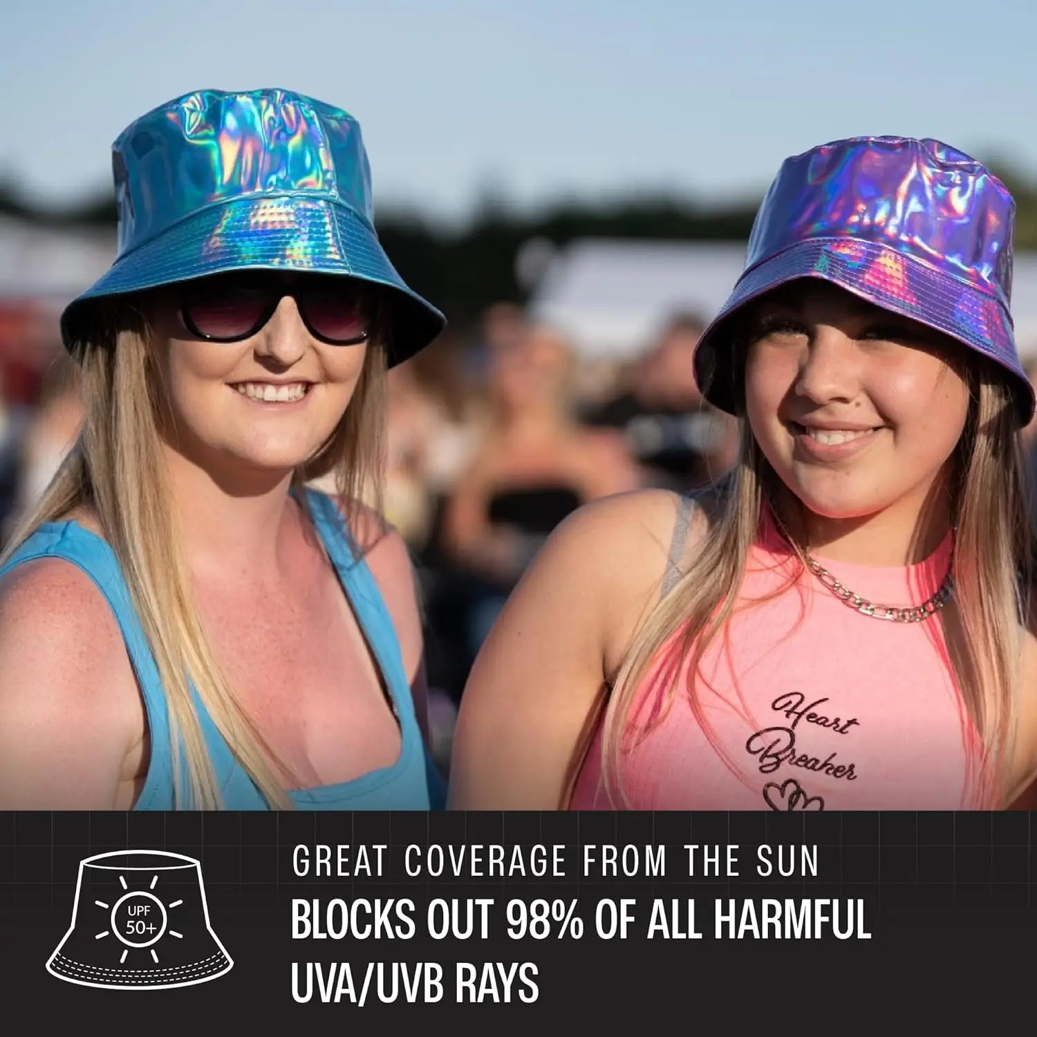 Rave Bucket Hat for Women & Men - Cute Bucket Hats - Festival Hat Adjustable 50+ SPF Protection Rave Accessories