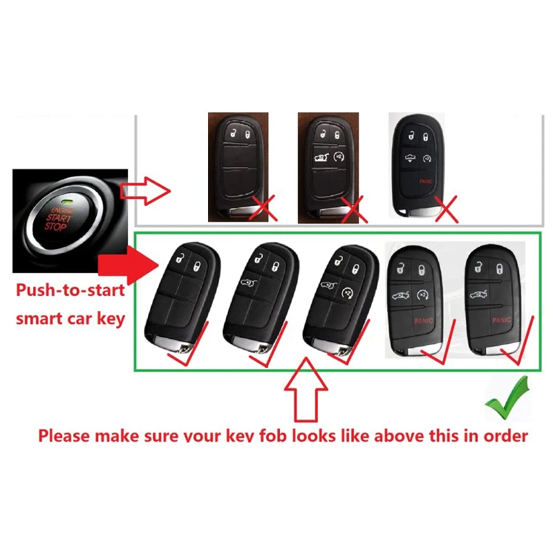 ฝาครอบกุญแจคาร์บอนไฟเบอร์สีแดงสําหรับ Grand SXT GT Smart Car Remote Key