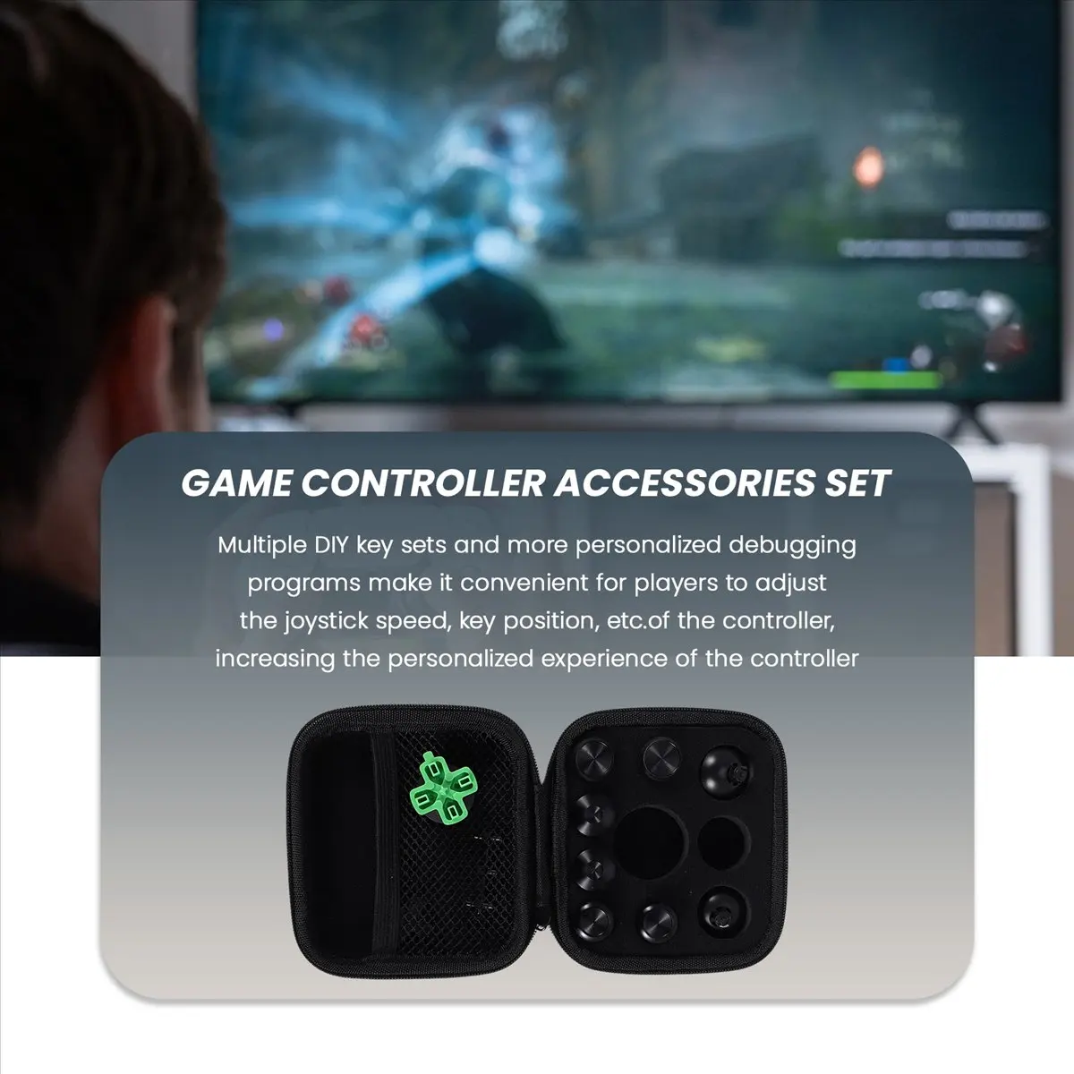 [B63C] Suitable for PS5 Controller Cross Key Joystick Cap Game Controller Non-Slip Metal Button Cap DIY Set