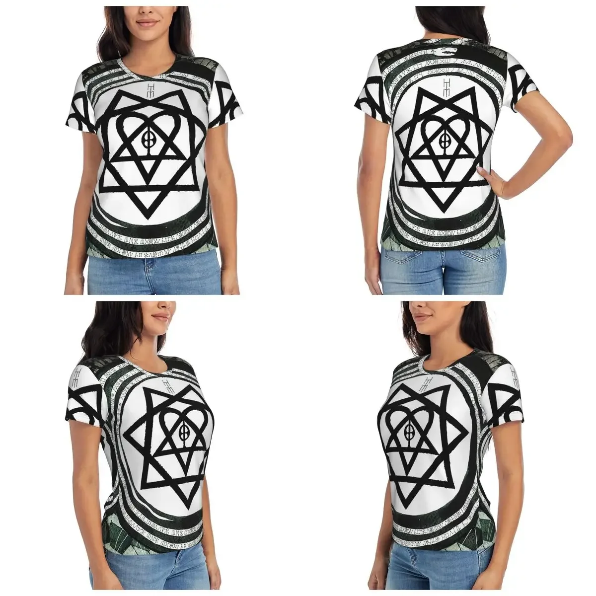 Him Band Album Heartagram Ville Valo CoolT-Shirt for Women Round Neck Streetwear T Shirts Women's Tees Short Summer Clothes Tops