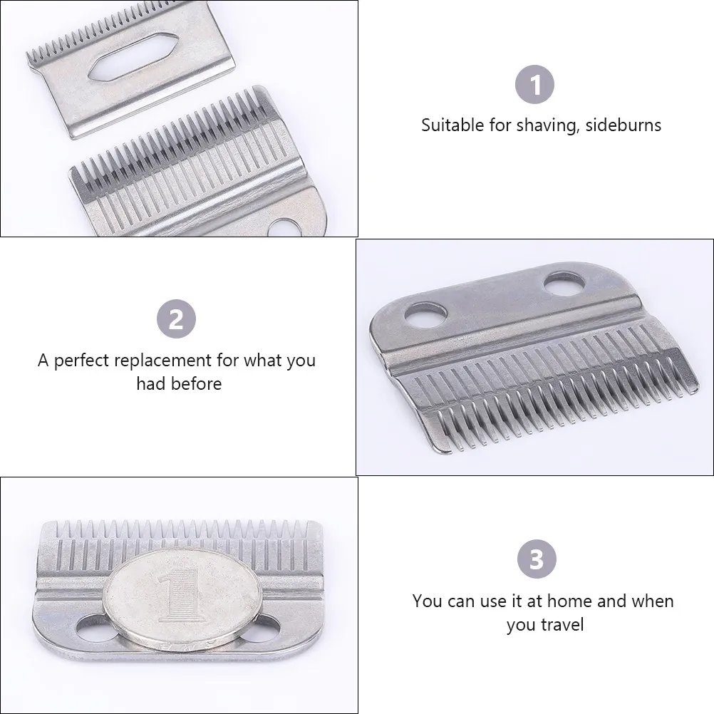 1Set Hair Trimmer Replacement Heads Smooth Stainless Steel Electric Clipper Blades Portable Taper Beard Trimmer Hair Cutting